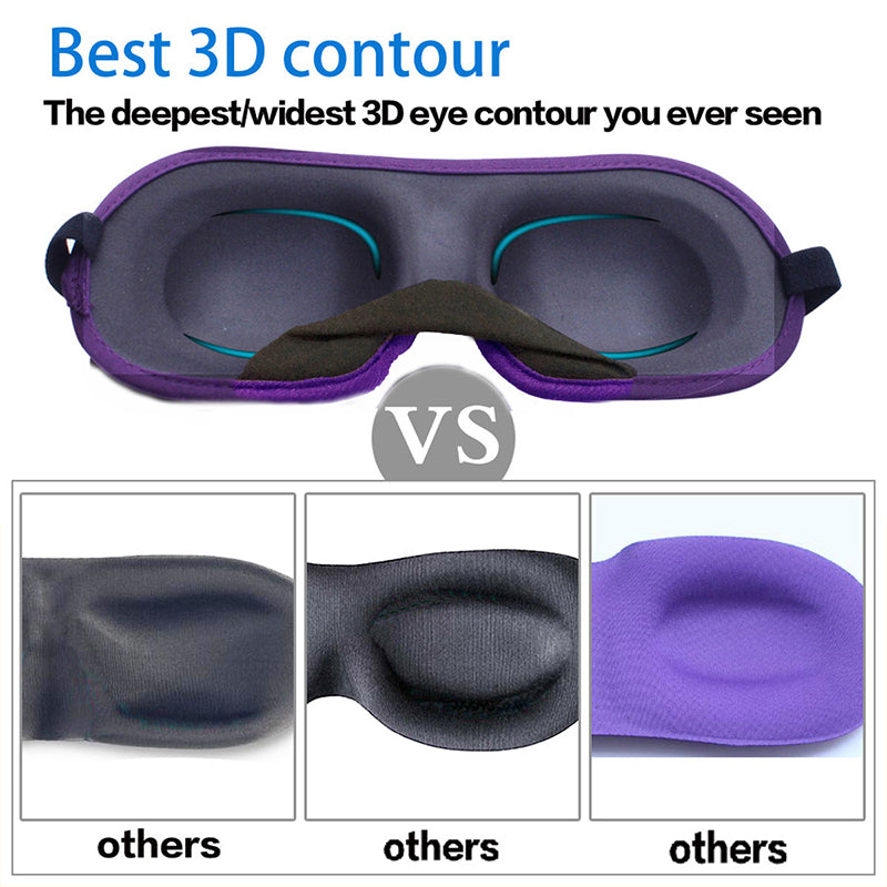 Premium 3D Sleep Mask – Soft Memory Foam Eye Mask for Sleep, Travel, and Migraine Relief – Blockout Light, Comfortable and 