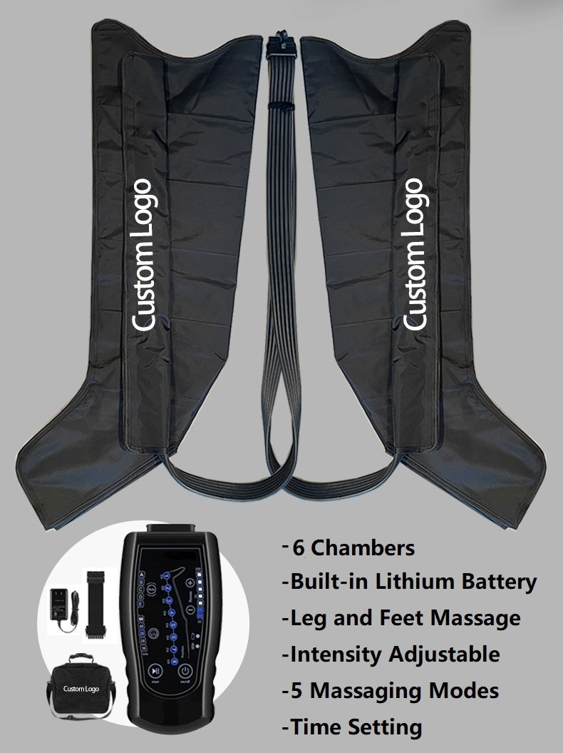 Premium Pressotherapy Air Compression Boots for Legs – 6 Chamber Massager for Muscle Recovery, Improved Circulation, 