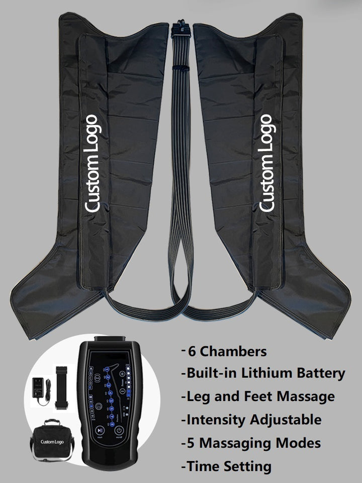 Premium Pressotherapy Air Compression Boots for Legs – 6 Chamber Massager for Muscle Recovery, Improved Circulation, 