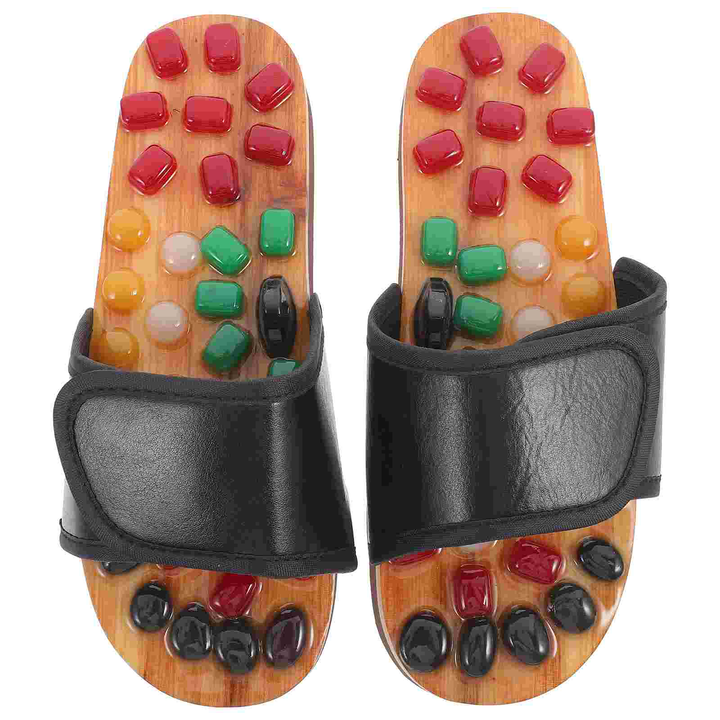 Premium Reflexology Foot Massager Sandals - Adjustable Acupressure Slippers for Stress Relief and Comfort - Non-Slip EVA