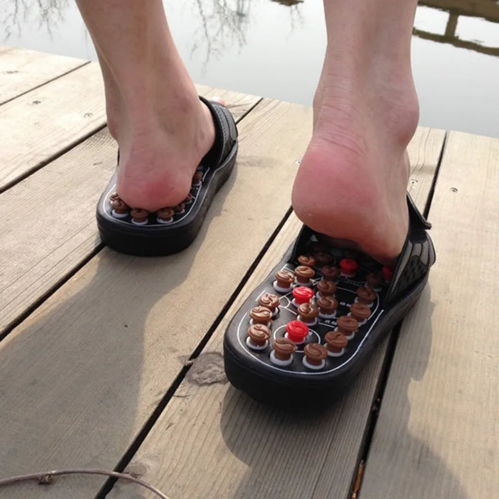 Premium Acupoint Massage Slippers for Foot Therapy | Unisex Rotating Foot Massager Sandals | Medical Acupressure Shoes for 