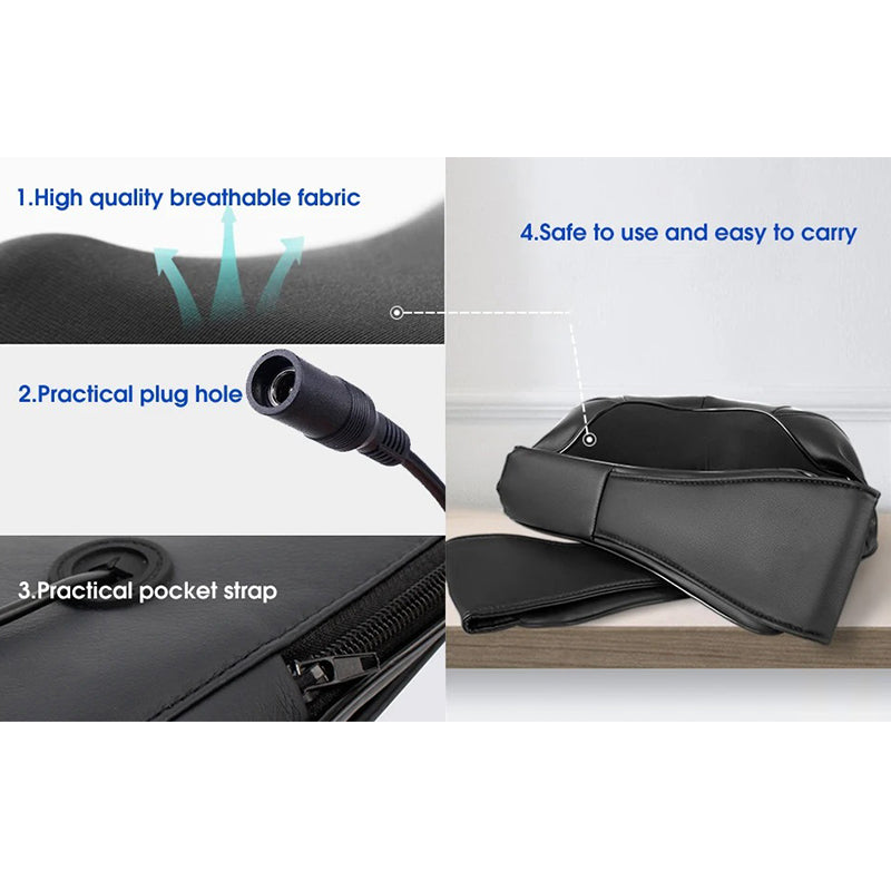 Luxury Shiatsu Neck, Back & Shoulder Massager with Heat, 4D Deep Kneading for Full Body Muscle Relief, Electric Massage Pillow for Legs & Tissue Stress - StrengthXPhysiotherapy