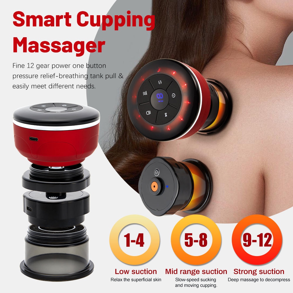Premium 8-Cup Electric Cupping Massager – Gua Sha, Vacuum Suction, EMS, Anti-Cellulite Therapy