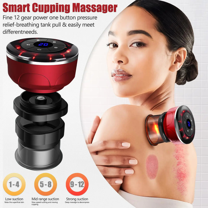 Premium 8-Cup Electric Cupping Massager – Gua Sha, Vacuum Suction, EMS, Anti-Cellulite Therapy