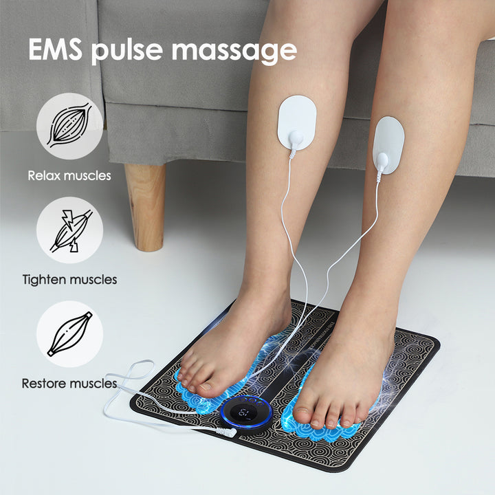 Premium Electric EMS Foot Massager Pad with Remote Control - Acupoint Stimulation, Pain Relief, Muscle Relaxation, 8 Modes,
