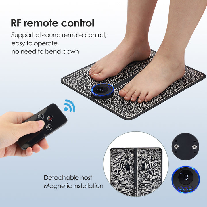Premium Electric EMS Foot Massager Pad with Remote Control - Acupoint Stimulation, Pain Relief, Muscle Relaxation, 8 Modes,
