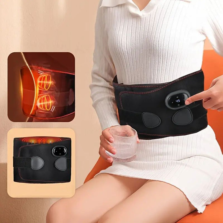 Premium Electric Waist Massager – Portable Lumbar Heating Belt with 3 Vibration Levels & Temperature Control – Adjustable Waist Support Brace for Pain Relief & Comfort - StrengthXPhysiotherapy