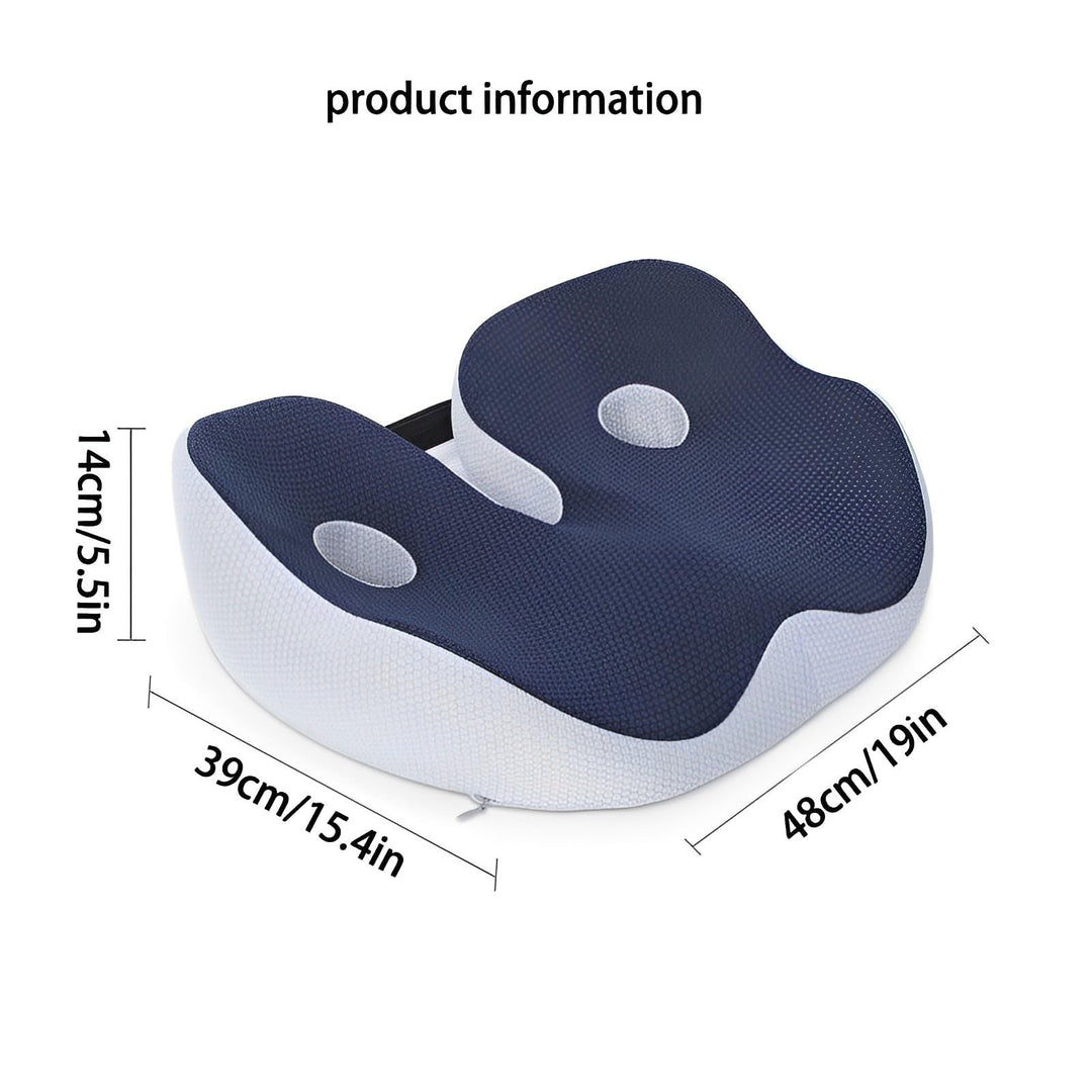 Premium Memory Foam Sit Bone Relief Cushion – Ergonomic Washable Seat Cushion for Pressure Relief, Breathable Comfort, Long 