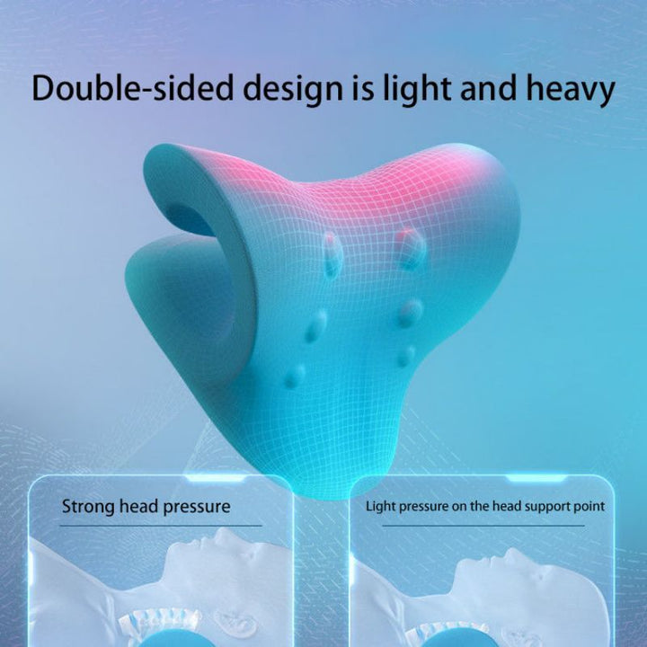 Premium Neck and Shoulder Stretcher Relaxer - Cervical Chiropractic Traction Device, Ergonomic Massage Pillow for Pain 