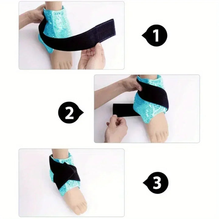 Premium Reusable Ankle Ice Heat Pack for Pain Relief, Hot Cold Compress Gel Wrap for Foot, Knee, Elbow, and Wrist Therapy, 