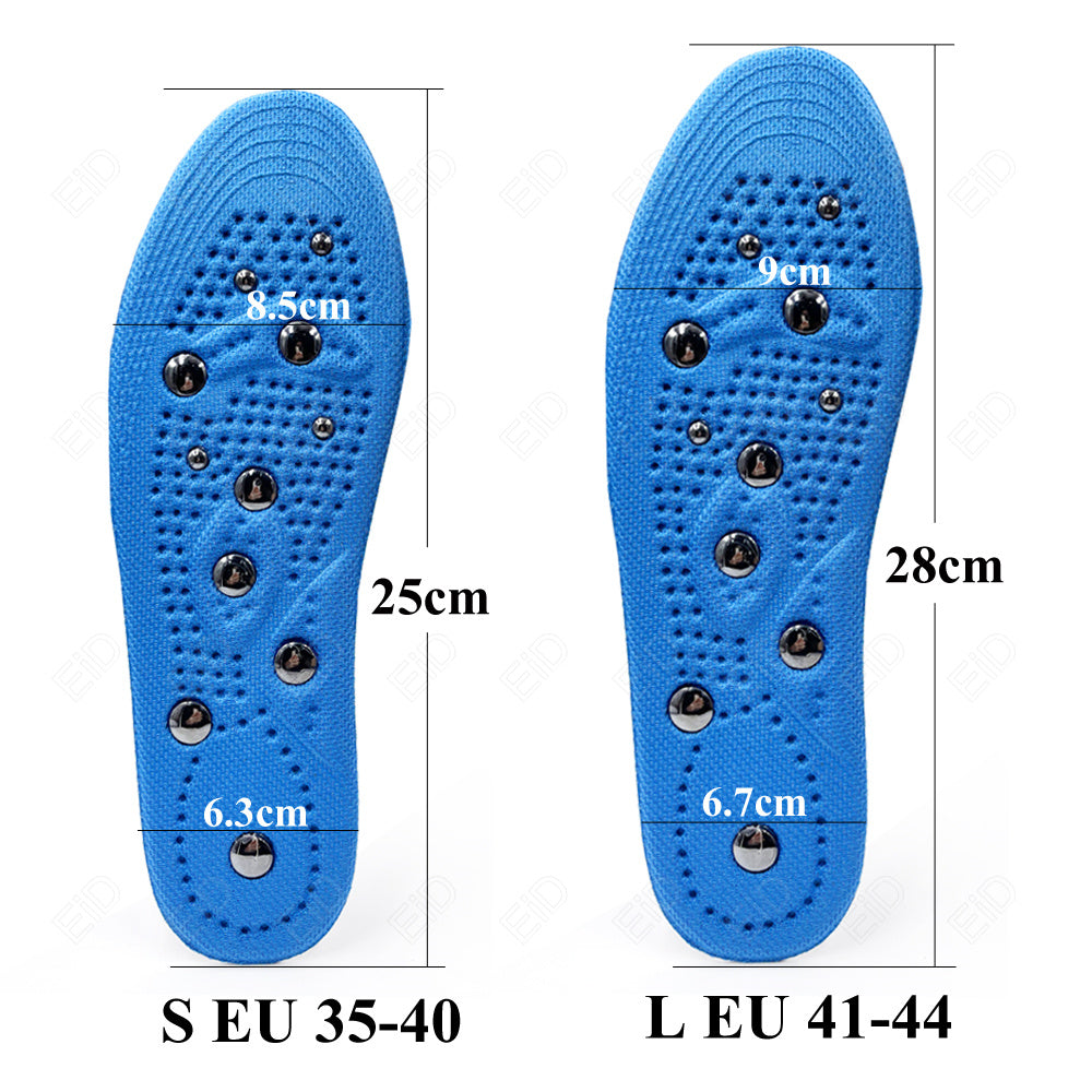 Premium Magnetic Therapy Insoles for Foot Acupressure - Soft Sports Cushion Inserts, Sweat-Absorbing & Deodorant, Unisex 