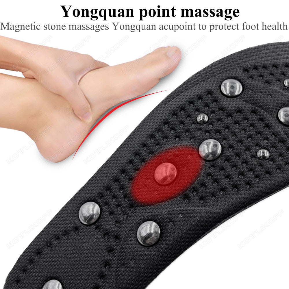 Premium Magnetic Therapy Insoles for Foot Acupressure - Soft Sports Cushion Inserts, Sweat-Absorbing & Deodorant, Unisex 
