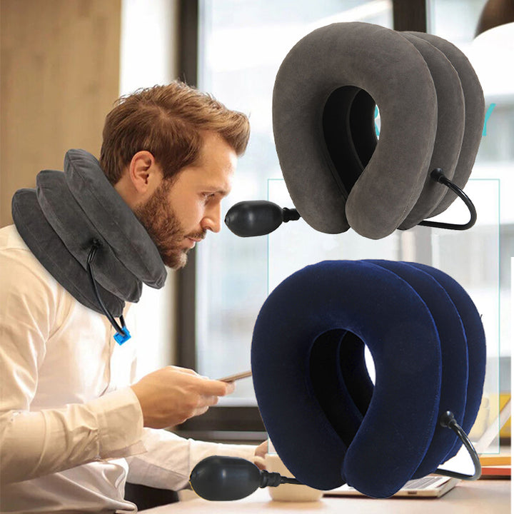 High-Quality Inflatable Neck Collar Pillow for Cervical Traction & Posture Correction, Orthopedic Pain Relief for Neck,