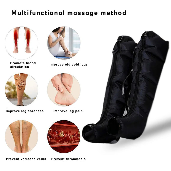 Luxury Air Compression Leg Recovery System Foot Massager for Enhanced Circulation, Muscle Relaxation, Adjustable Intensity, 