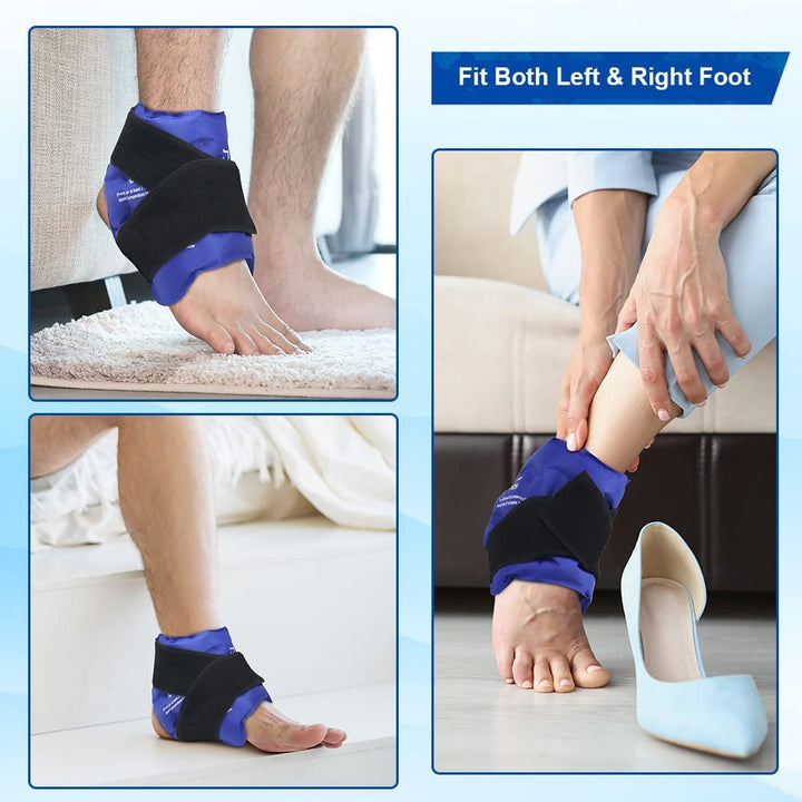 Premium Ankle Brace Ice Pack Wrap for Pain Relief – Hot & Cold Therapy, Flexible Fit, Reusable Gel Cold Pack for Swollen 