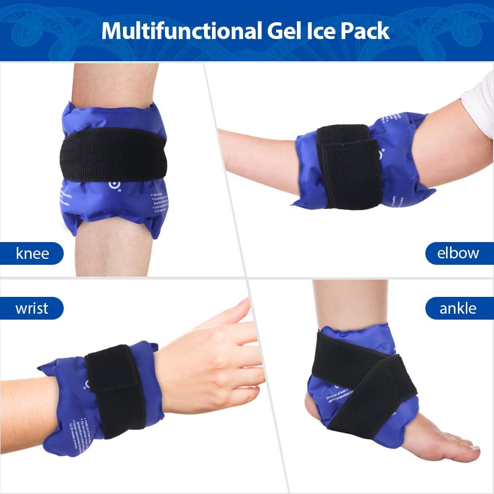 Premium Ankle Brace Ice Pack Wrap for Pain Relief – Hot & Cold Therapy, Flexible Fit, Reusable Gel Cold Pack for Swollen 