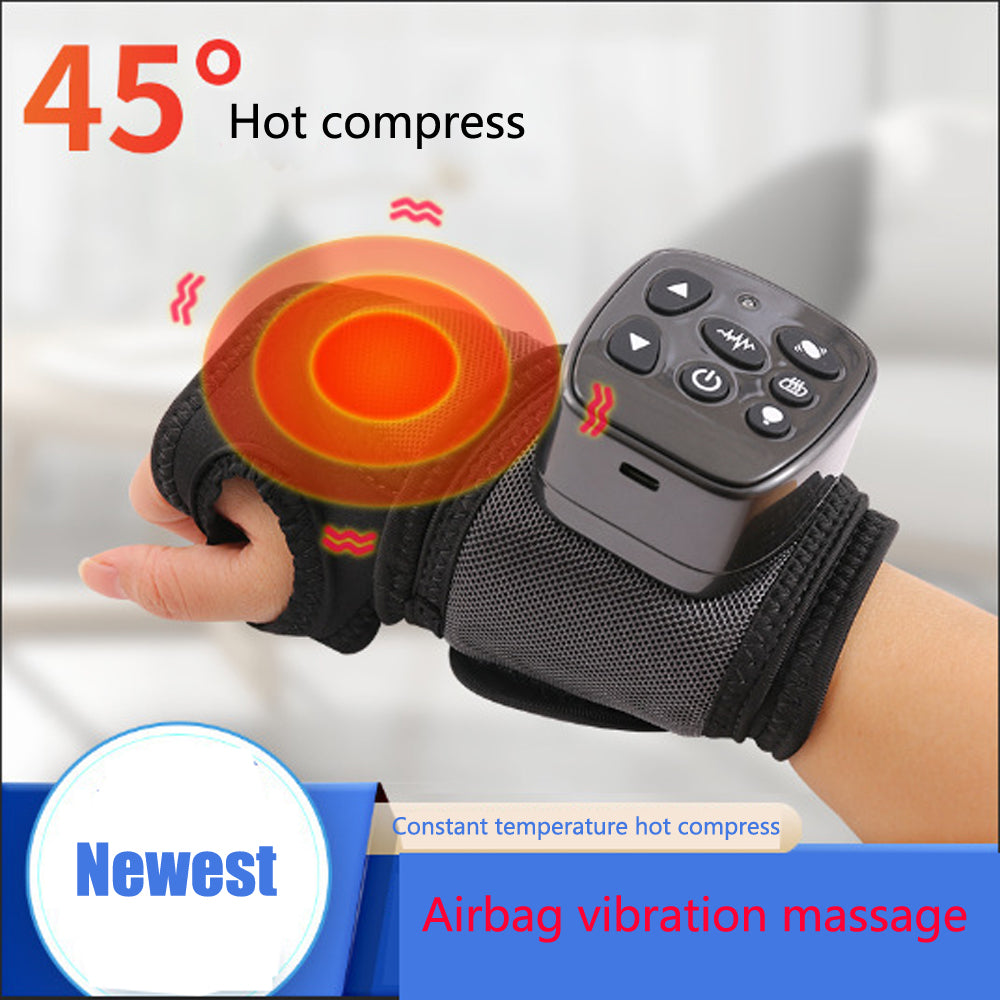 Premium Electric Hand Massager - 3-in-1 Multi-Function Vibration Wristband with Air Compression, Heat, and Kneading for 