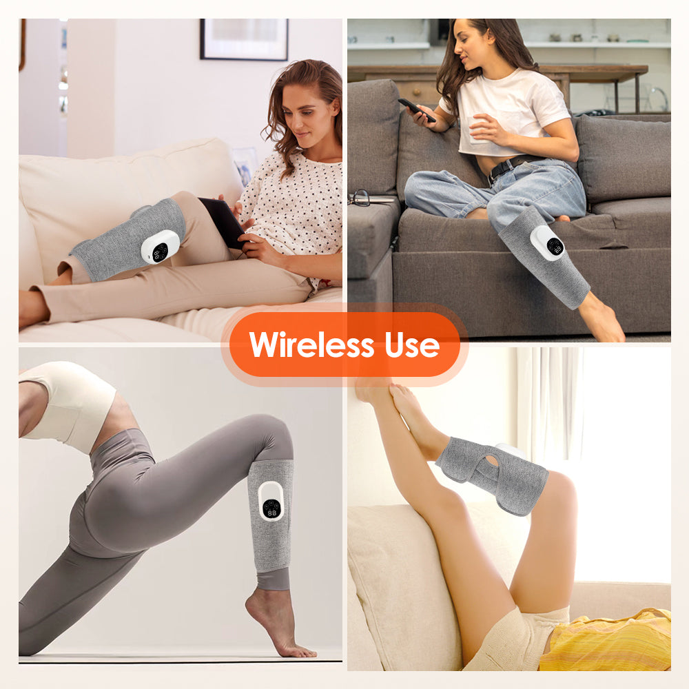 Premium Electric Leg Massager - Wireless, Rechargeable Air Compression Calf Massage for Muscle Relief & Relaxation | Health 