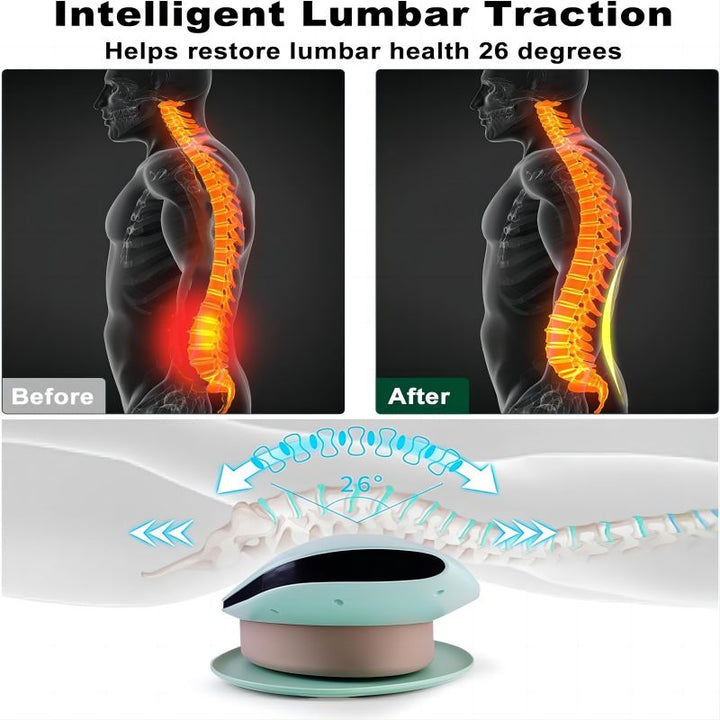 Premium Electric Lumbar Traction Device for Lower Back Pain Relief – Vibration & Thermal Therapy, Ergonomic Design,