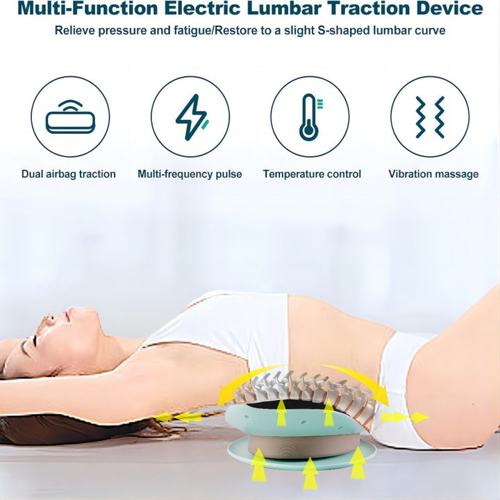 Premium Electric Lumbar Traction Device for Lower Back Pain Relief – Vibration & Thermal Therapy, Ergonomic Design,