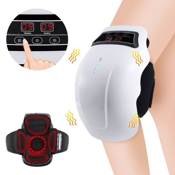 Premium Wireless Heated Knee Massager - Multifunctional Vibration & Hot Compress Therapy, 360° Wrap, Adjustable Temperature 