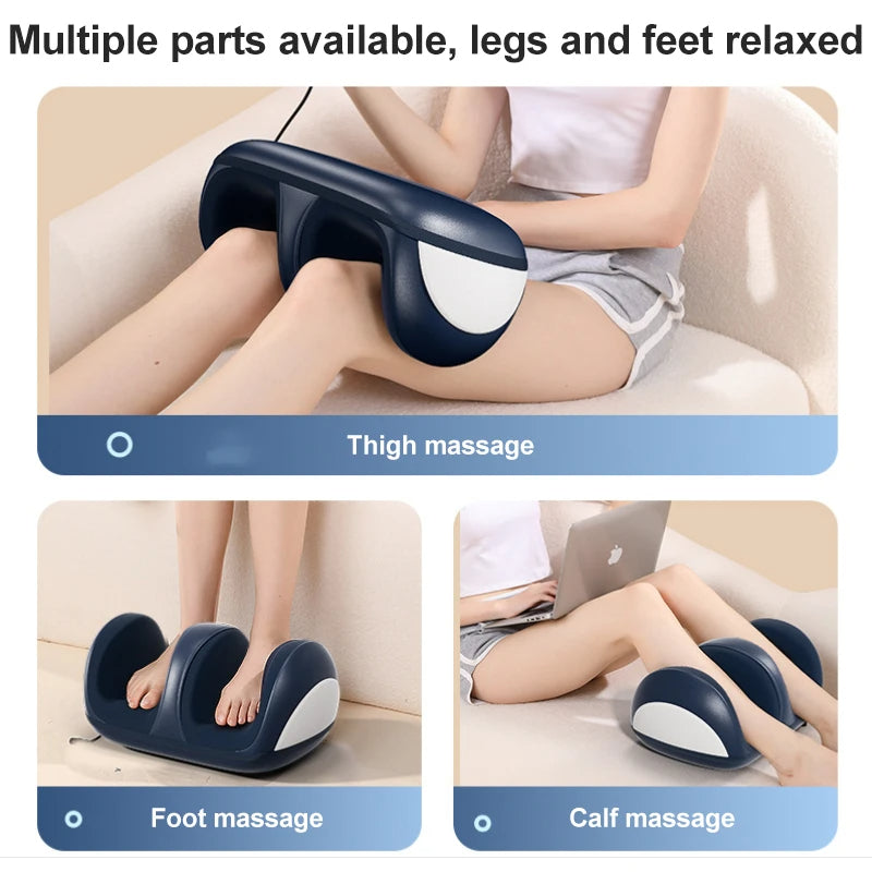 Premium Electric Foot Leg Massager | Deep Tissue Shiatsu Kneading | Heated Roller for Calf Relief | Stress Relief Foot Care 
