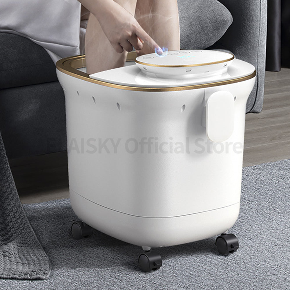 Luxury Foot Spa Bath Massager with Heat & Bubbles, Digital Temperature Control, Motorized Rollers, Adjustable Time Pedicure 