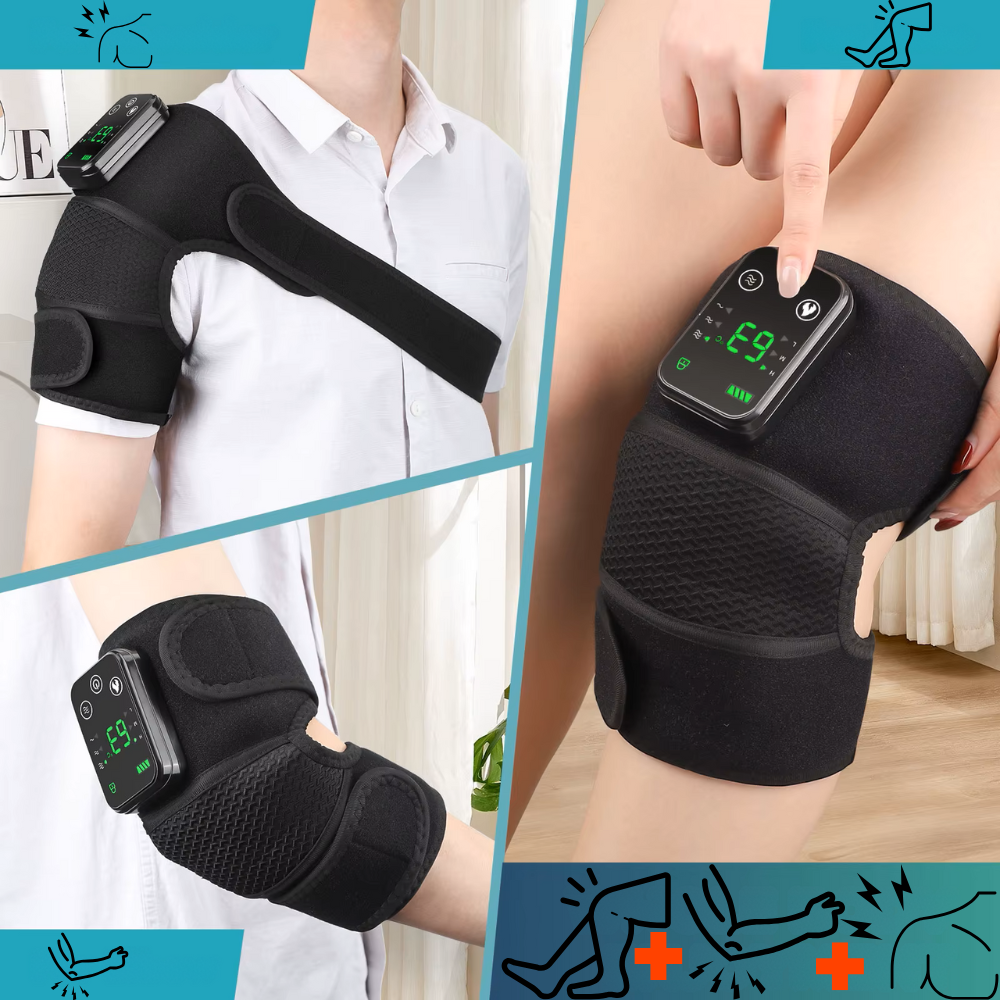 Premium Electrically Heated Shoulder Pads - USB Charging, 3 Heating Levels, 5000mAh Battery, Vibration Massage Device for Pain Relief and Muscle Relaxation - StrengthXPhysiotherapy
