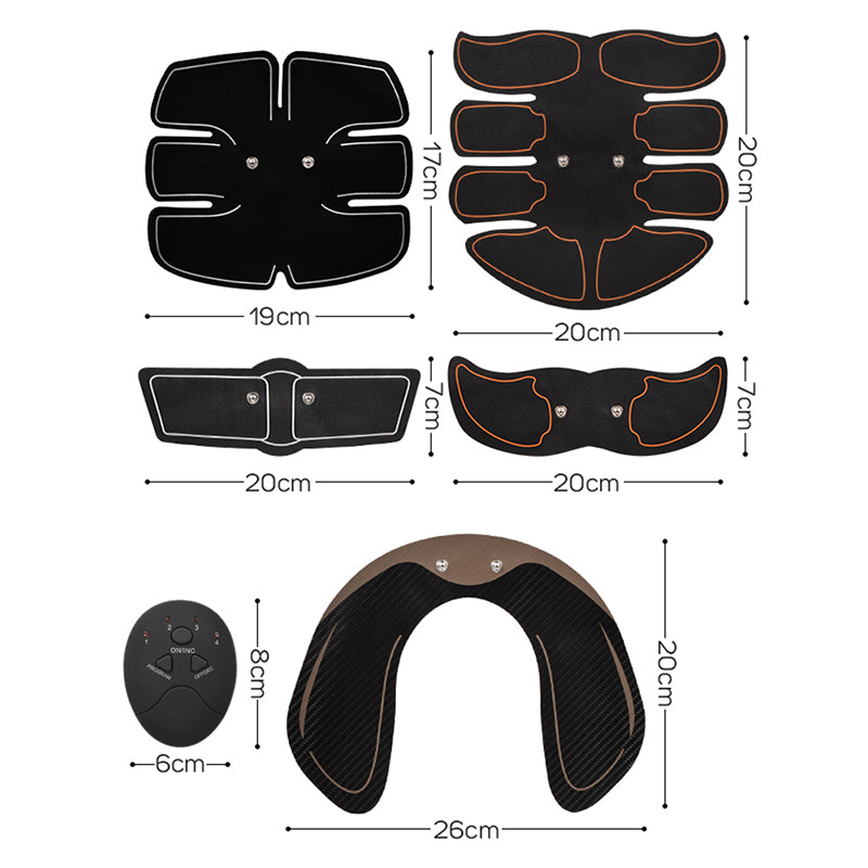 Premium EMS Muscle Stimulator Abdominal Hip Trainer with LCD Display | USB Rechargeable Fitness Toner for Body Slimming & 