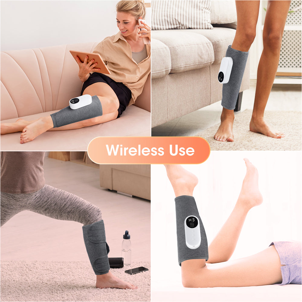 Premium Electric Leg Massager - 360° Air Compression Calf & Thigh Massager with Heat, Three Massage Modes, and Long-Lasting 