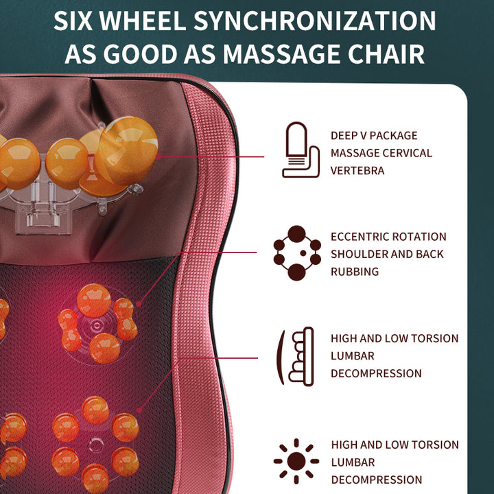 Premium Shiatsu Neck and Back Massager Pillow – Electric Cushion with Infrared Heat, Deep Tissue Kneading, 3 Adjustable Gears