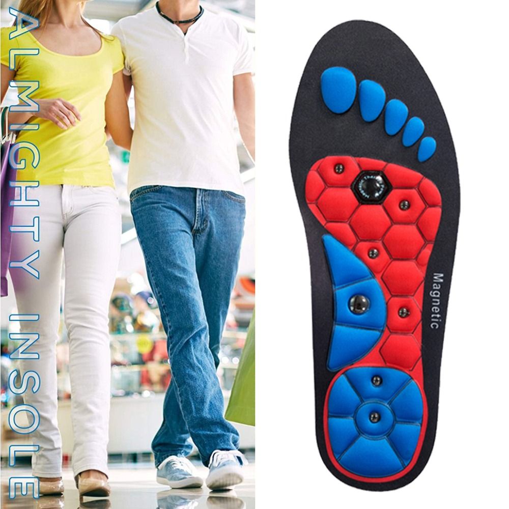 Premium Acupressure Foot Insoles for Men & Women - Orthopedic Gel Magnetic Shoe Inserts for Fatigue Relief, Odor Control  
