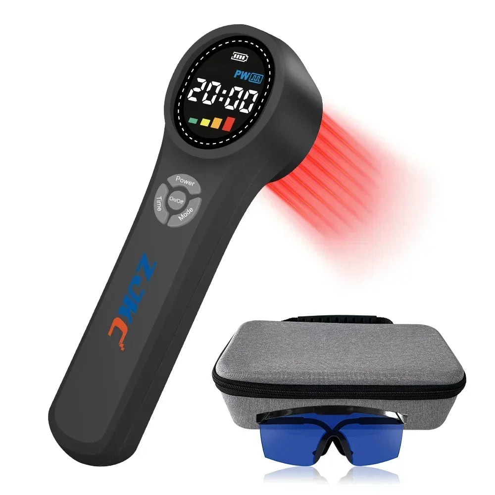 Premium Cold Laser Therapy Device for Pain Relief | 4x808nm & 16x650nm Infrared Light Therapy | Handheld Massager for 