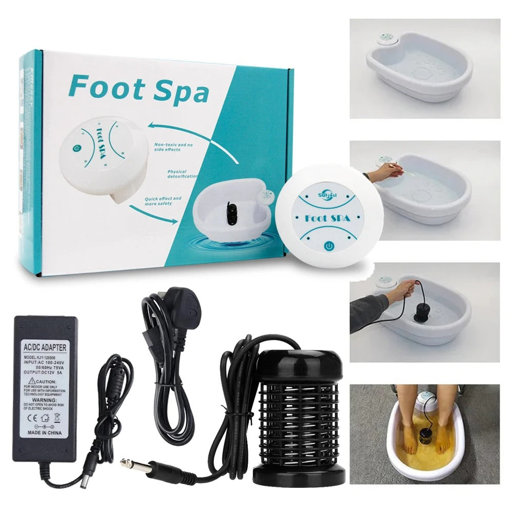Premium Electric Foot Spa Massager – Mini Ionic Detox Bath with Vibrating Whirlpool & Pressotherapy, Aqua Cleanse for Relaxation and Foot Pain Relief - StrengthXPhysiotherapy