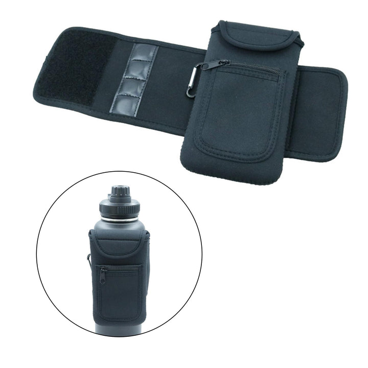 Premium Gym Magnetic Phone Bag – Anti-Slip Sleeve Pouch for 18-40 oz Water Bottle with Pockets for Keys, Cards, Headphones