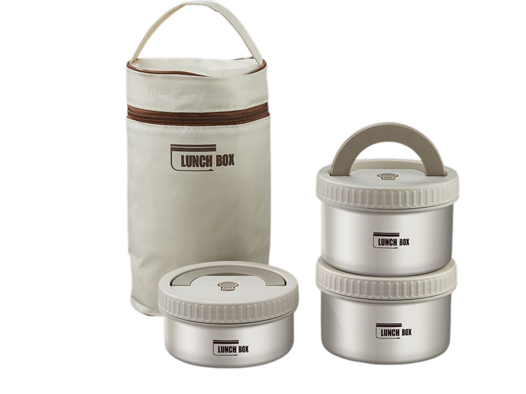 Premium Insulated Lunch Box Set – Portable Stackable Bento Box, Stainless Steel, Thermal Insulation, Keeps Food Warm or Cold,