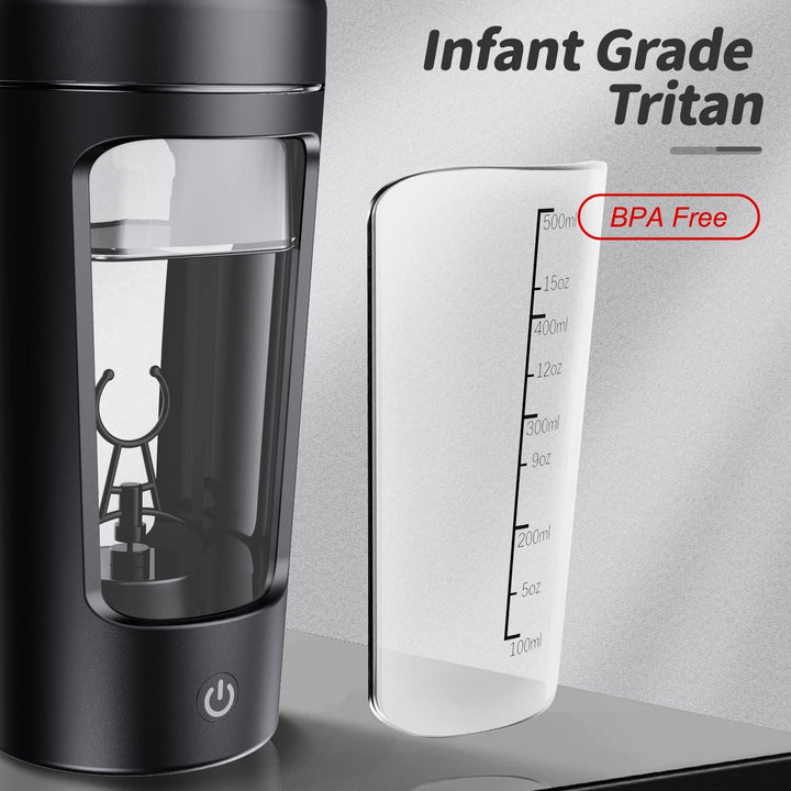 Premium 650ML Electric Protein Shaker Bottle – Automatic Mixing Cup with 7500RPM Motor – USB Rechargeable Blender for Smooth 