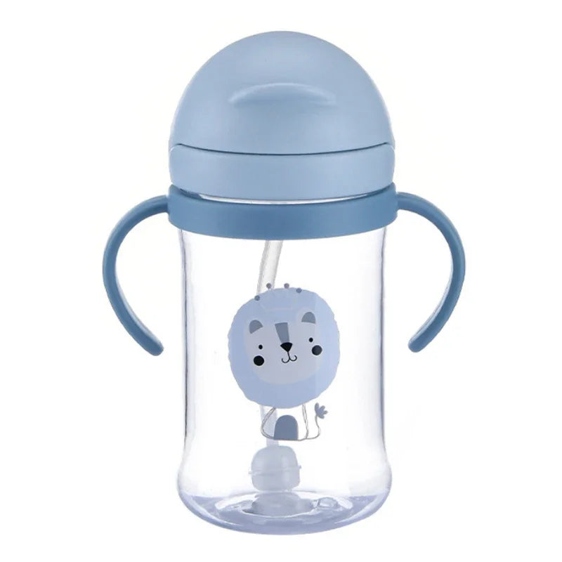 Premium 250ml Kids Water Cup – Anti-Choke, Spill-Proof, with Suction Ball & Straw, Cute Cartoon Design, Ideal for Toddlers 