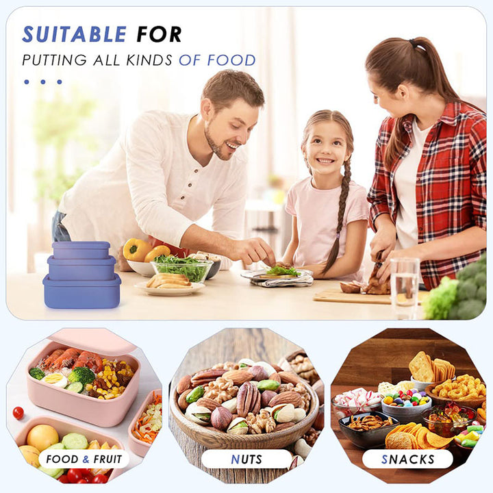 Premium Leak-Proof Bento Lunch Box – Reusable Silicone Meal Prep Container, BPA-Free, Microwave & Dishwasher Safe, Perfect  