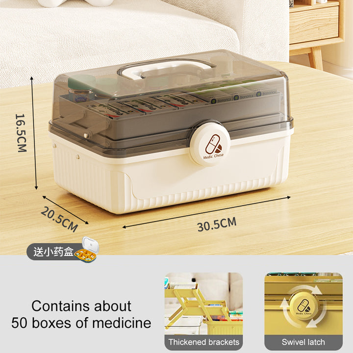 Premium Large Capacity Medicine Box – Multi-Layer Family Organizer, Portable First Aid Kit for Home, Travel, and Daily Use, 