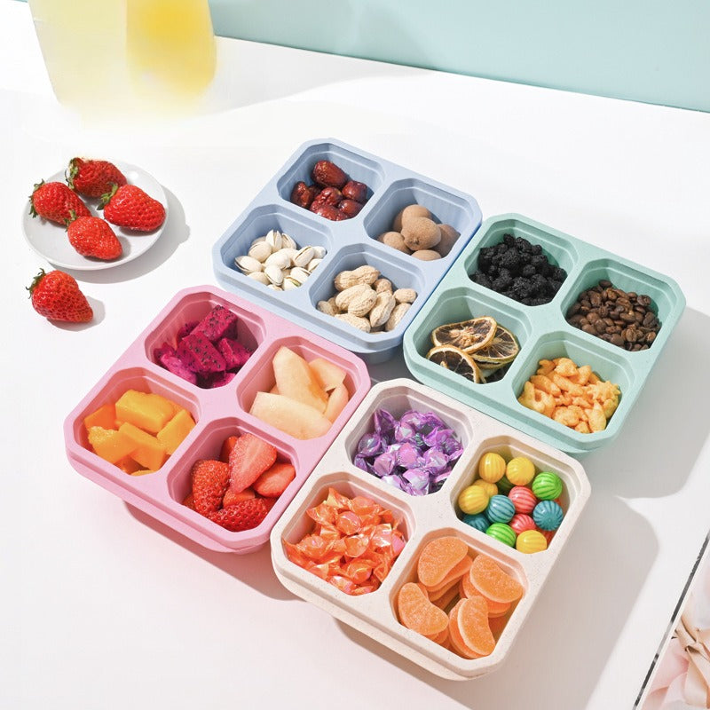 Premium Reusable 4-Grid Snack Containers – Portable Meal Prep Lunch Box, Leak-Proof, Large Capacity, Multi-Compartment 