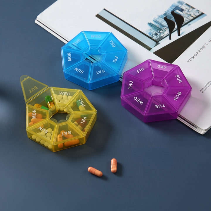 Premium Mini Portable Pill Organizer – Weekly Travel Tablet Holder, Compact 7-Day Storage Box for Pills, Vitamins, and  