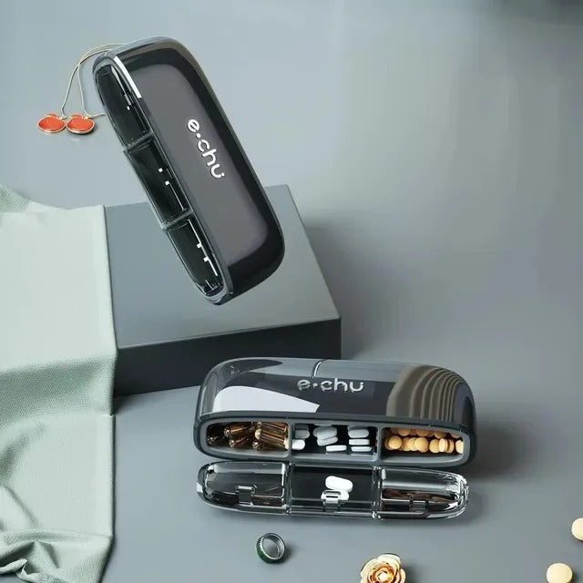 Premium Portable Pill Organizer – 3 Times A Day Medicine Box, Travel-Friendly, Compact Design with Waterproof Seal, Food
