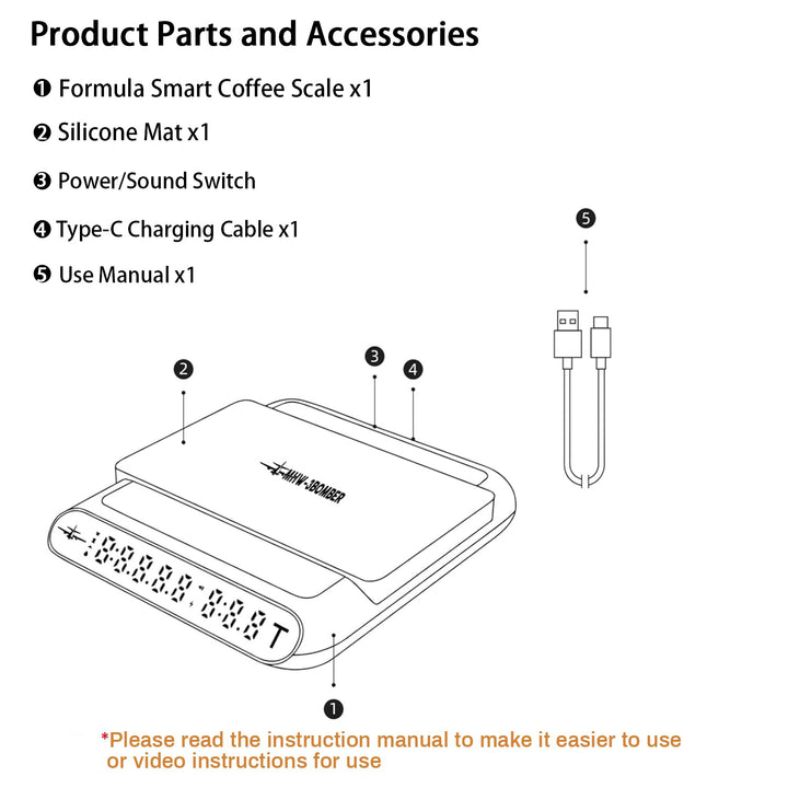 Premium Smart Espresso Coffee Scale – Auto Timer, USB Charging, Waterproof Non-Slip Pad, Perfect for Home and Cafe Baristas