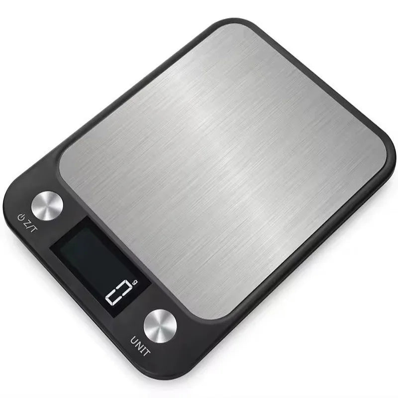 Premium Kitchen Scale 15Kg/1g – Stainless Steel Digital Food and Coffee Weighing Scale, LED Display, Battery-Powered, Multi-