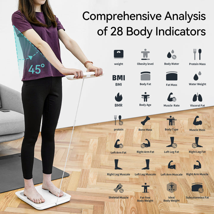 Premium Professional Smart Body Fat Scale – 8 Electrodes Body Composition Analyzer, Bioimpedance Technology, Accurate Weight 