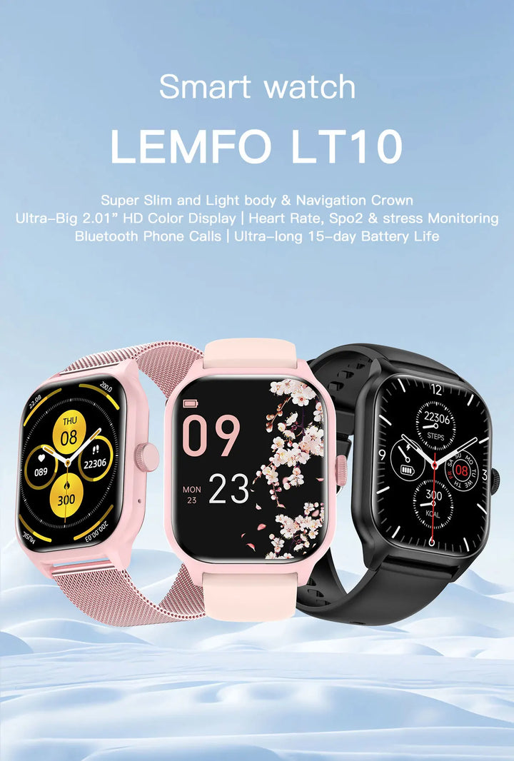 Luxury Smartwatch Android OS - 1.44" Full Touch Screen, Bluetooth Call, Music Control, Fitness Tracker for Men & Women, Health Monitor - StrengthXPhysiotherapy