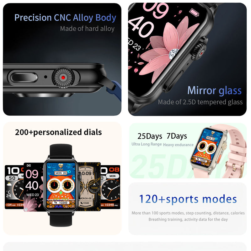 Premium Smartwatch for Women & Men – Heart Rate Monitoring, IP67 Waterproof, 20+ Sports Modes, Blood Pressure, Sleep Tracker,