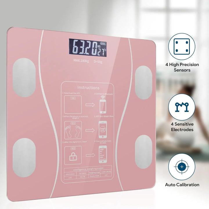 Premium LED Body Composition Scale – Accurate Digital Bathroom Scale with Body Fat Analysis, Bluetooth Connectivity, Health 