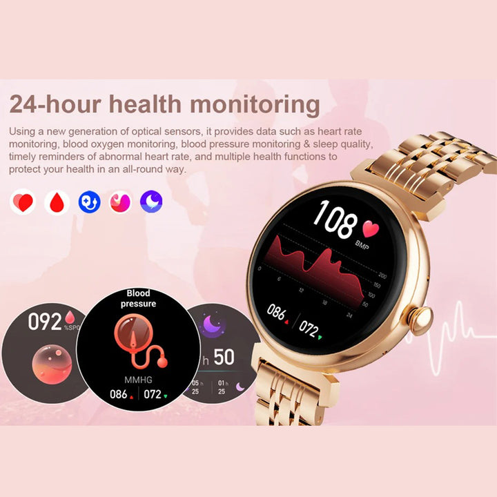 Premium Luxury Women's Smartwatch – Heart Rate, Blood Oxygen, Sleep Monitoring, Bluetooth Call, Diamond Bracelet, 1.32" HD Display, IP67 Waterproof, Fitness Tracker, Multi-Sport Modes - StrengthXPhysiotherapy